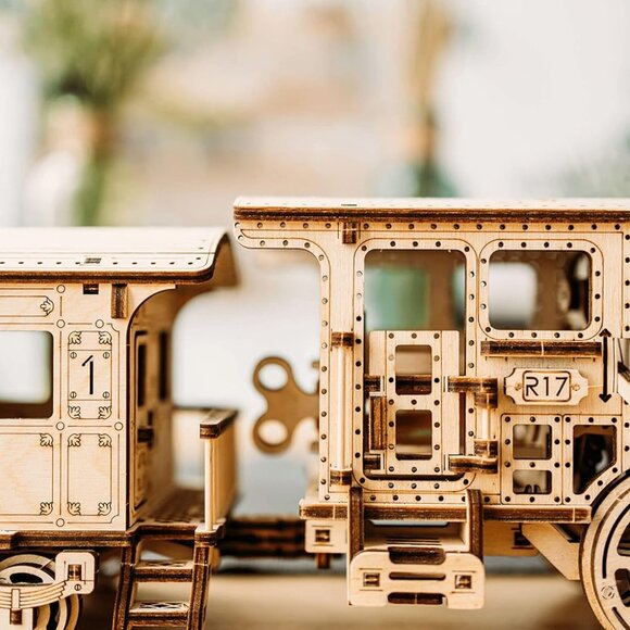 3D Wooden Puzzle - 34"x7″ Wooden Train - Engineering DIY Wooden Model for Adults - Picture 6 of 10